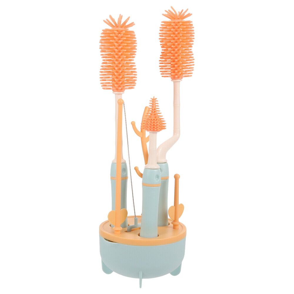 Factory Price - Silicone Bottle Cleaning Brush Set - Orange