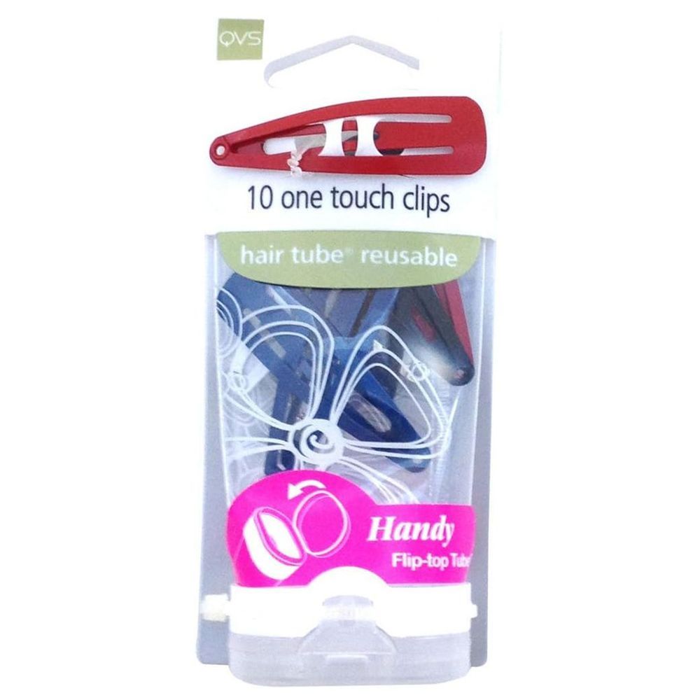 QVS - One Touch Hair Clips Coloured 10S