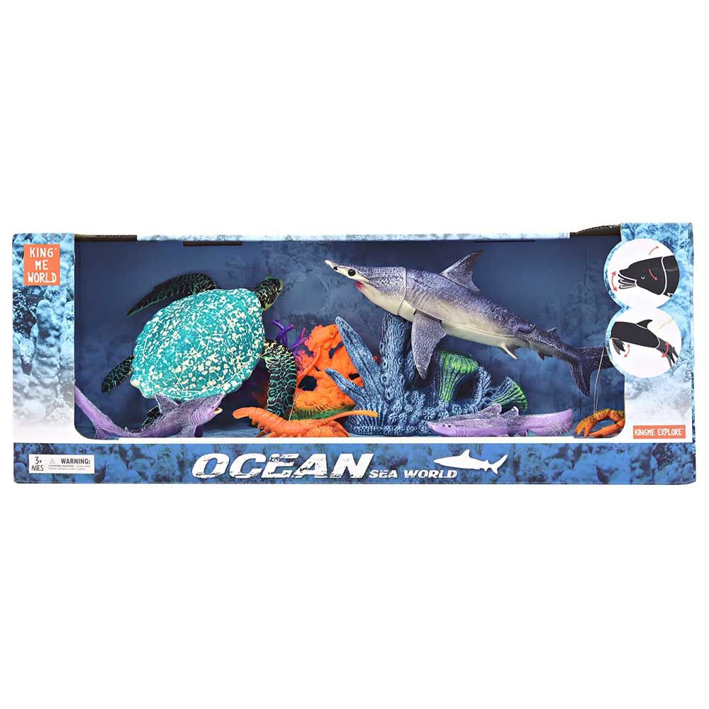 Haj - Sea Lively Hammer Head Shark And Sea Turtle Figures