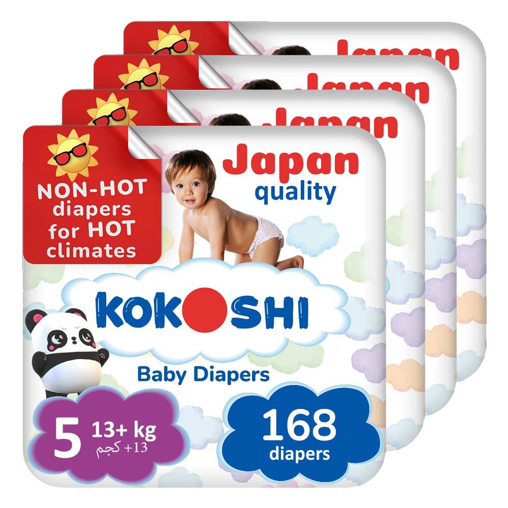 Kokoshi - Baby Diapers - 13+ Kg - Size 5 - XL - 168pcs