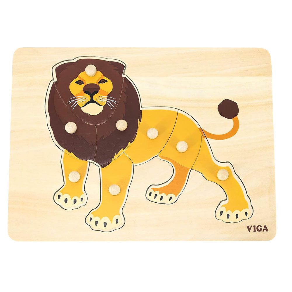 Viga - Montessori Lion Puzzle Set - 8pcs