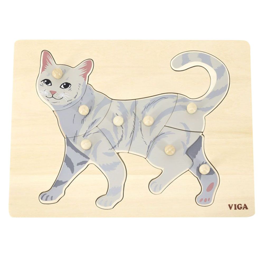 Viga - Montessori Cat Puzzle Set - 8pcs