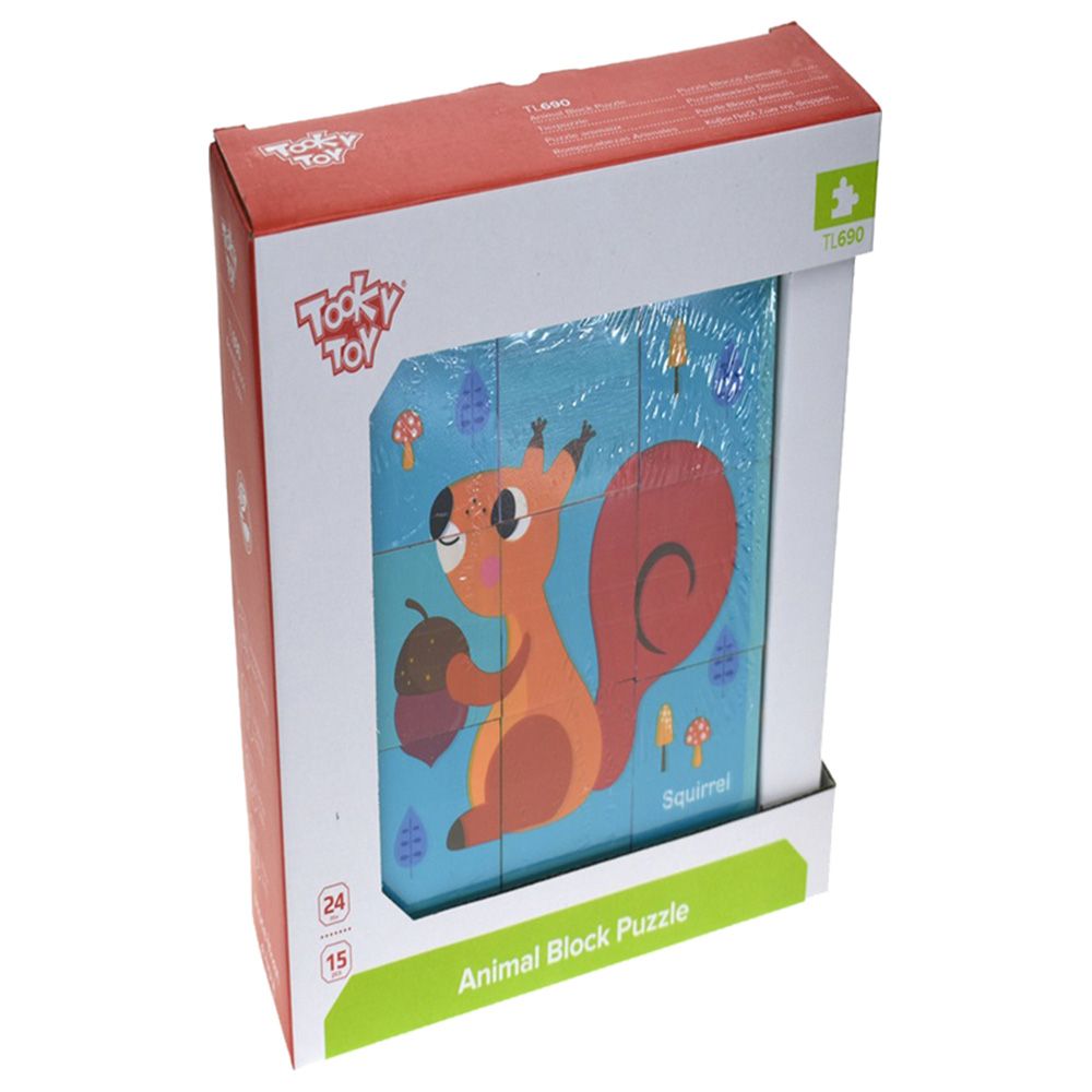 TookyToys - Animal Block Puzzle With Drawing Card - 15pcs