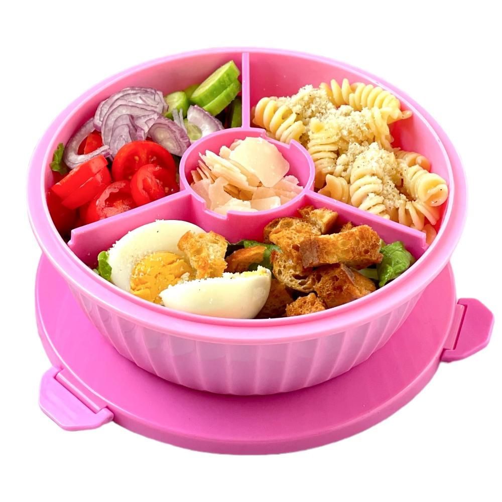 Yumbox - 3 Part Divider Poke Bowls - Guava Pink