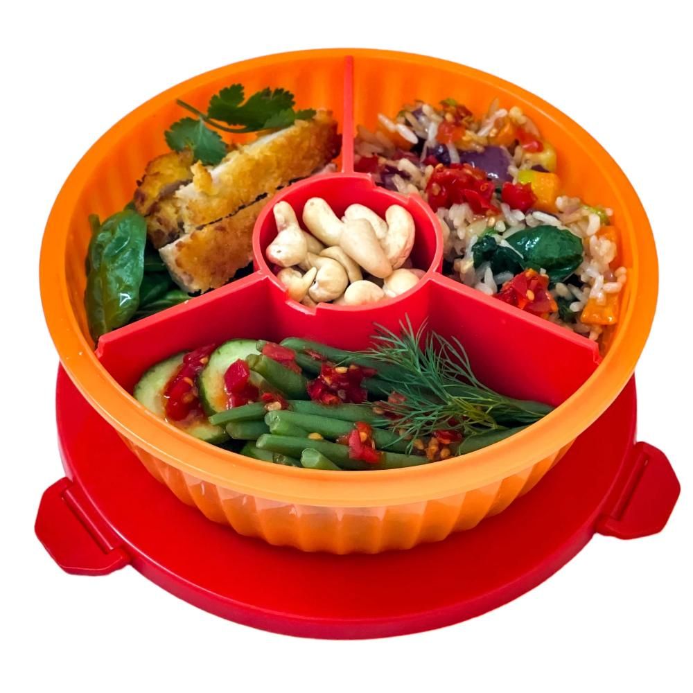 Yumbox - 3 Part Divider Poke Bowls - Tangerine Orange