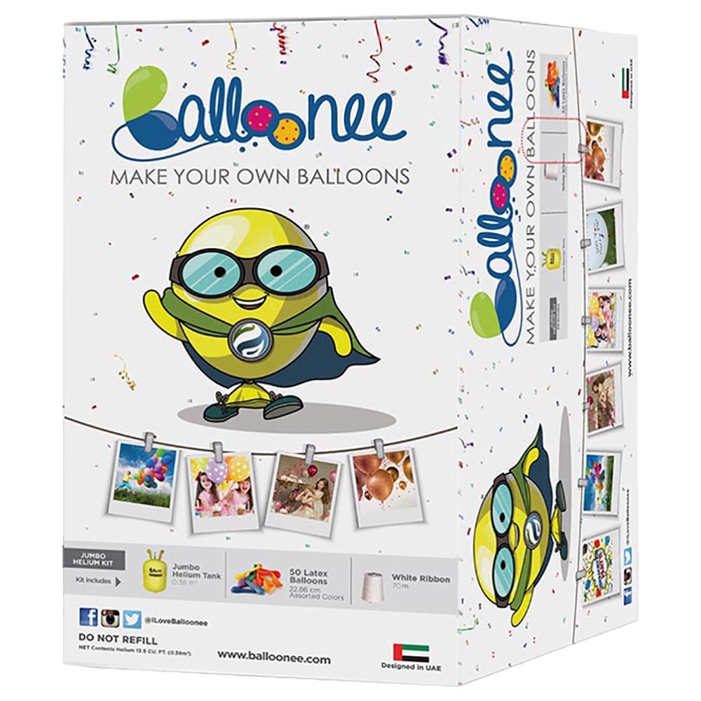 Balloonee - Jumbo Disposable Helium Party Kit With 50 Balloons