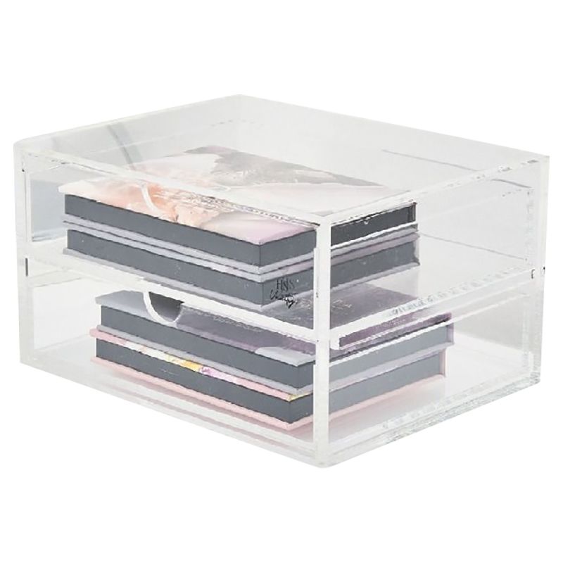 Homesmiths - Vanity 2 Tiers Acrylic Glasses Display Drawers - Clear