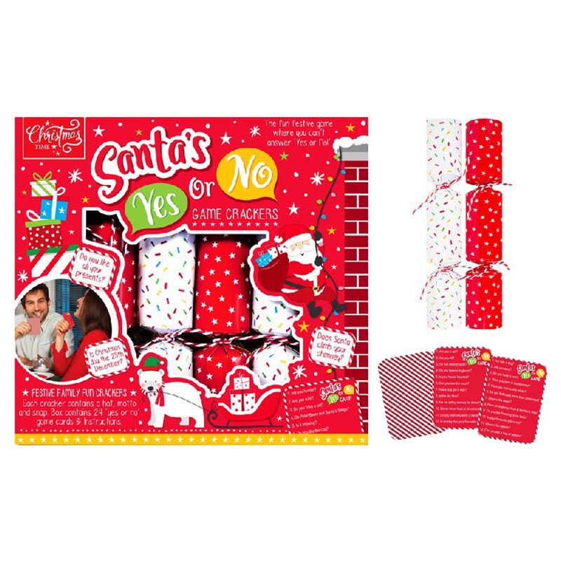 Rsw - Santa's Yes Or No Game Crackers - 9-Inch - 6pcs