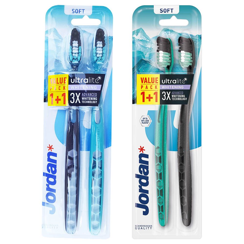 Jordan - Ultralite Whitening Soft Toothbrush - Pack of 2 - Color May Vary