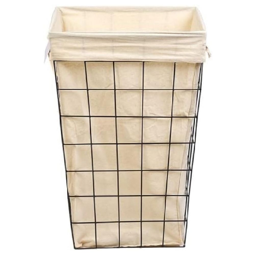 Homesmiths - Square Metal & Fabric Laundry Basket - 40 X 40 X 67cm