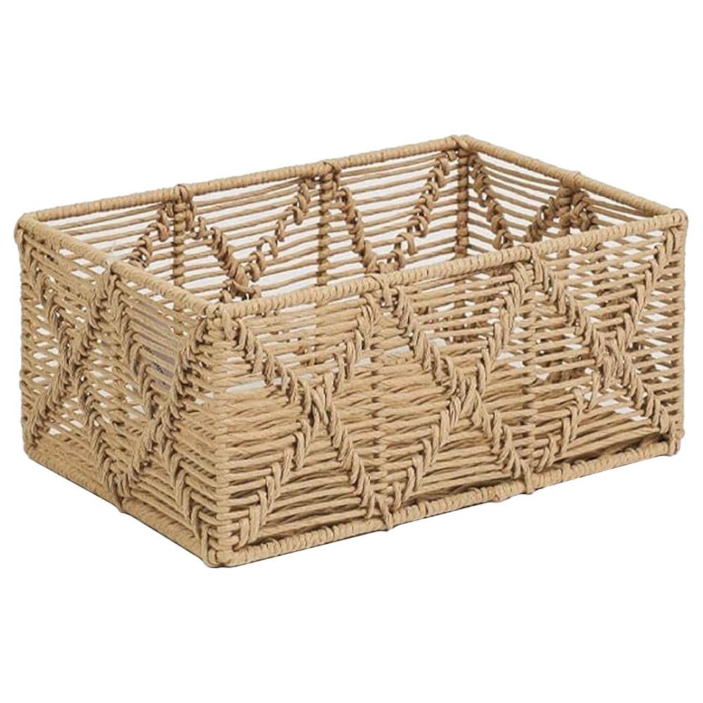 Homesmiths - Rectangle Paper Rope Basket Natural - L - 34 X 23 X 15cm