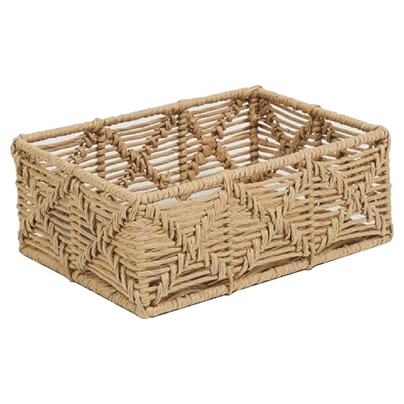 Homesmiths - Rectangle Paper Rope Basket - Natural - S - 27 X 19 X 10cm