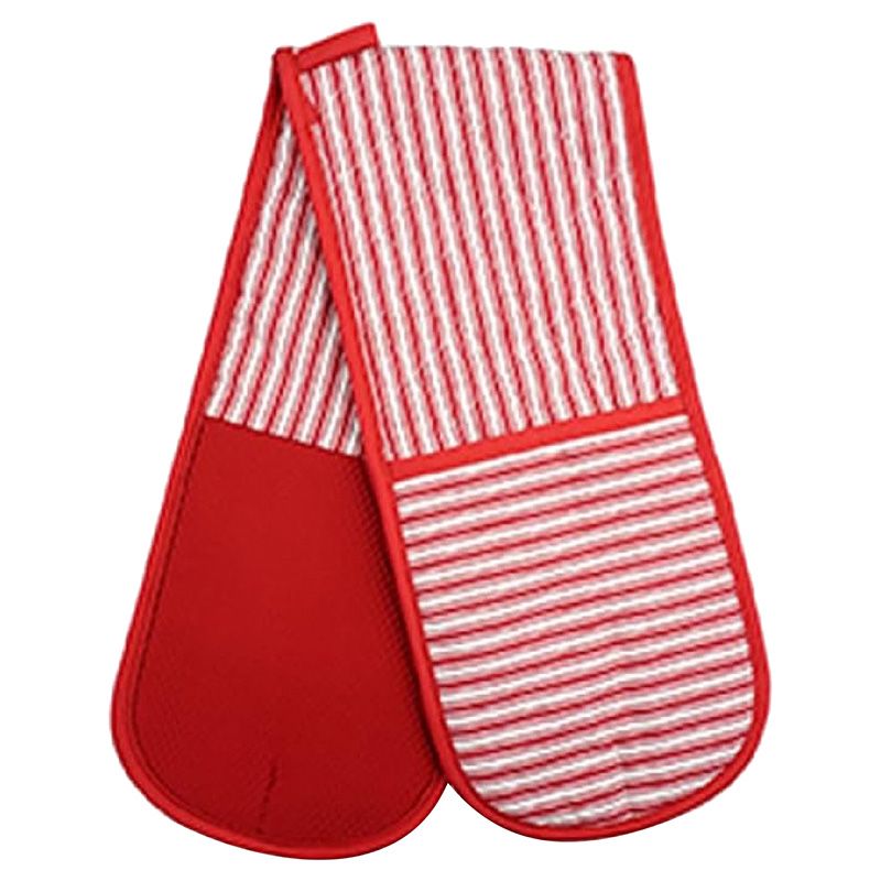 Homesmiths - Stripe Double Oven Mitt - Red