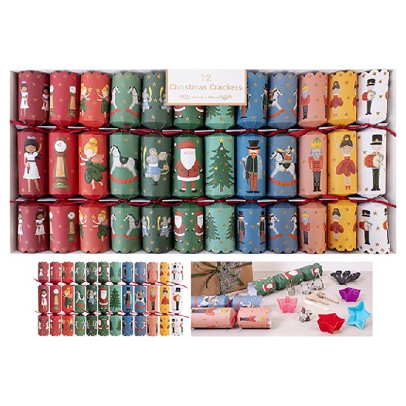 Rsw - Santa & Nutcracker Crackers - 12pcs - 12-Inch