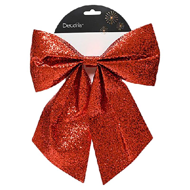 Kaemingk - Bow Polyester On Clip - 20 cm - Red