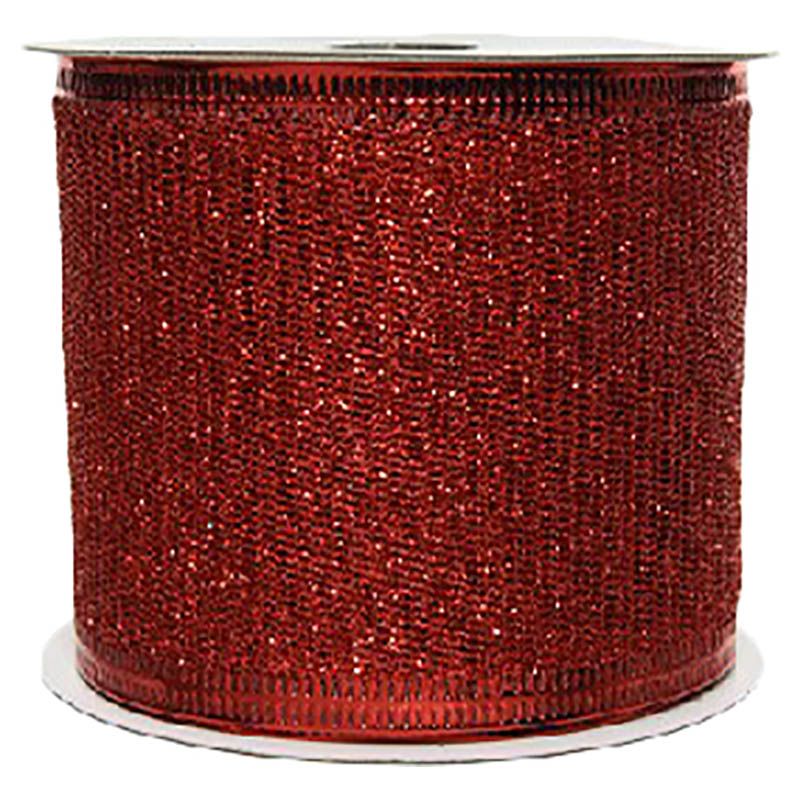 Kaemingk - Ribbon Polyester Glitter - Red