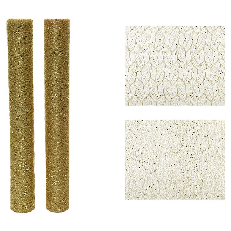 Kaemingk - Fabric Polyester Glitter Structure - Light Gold