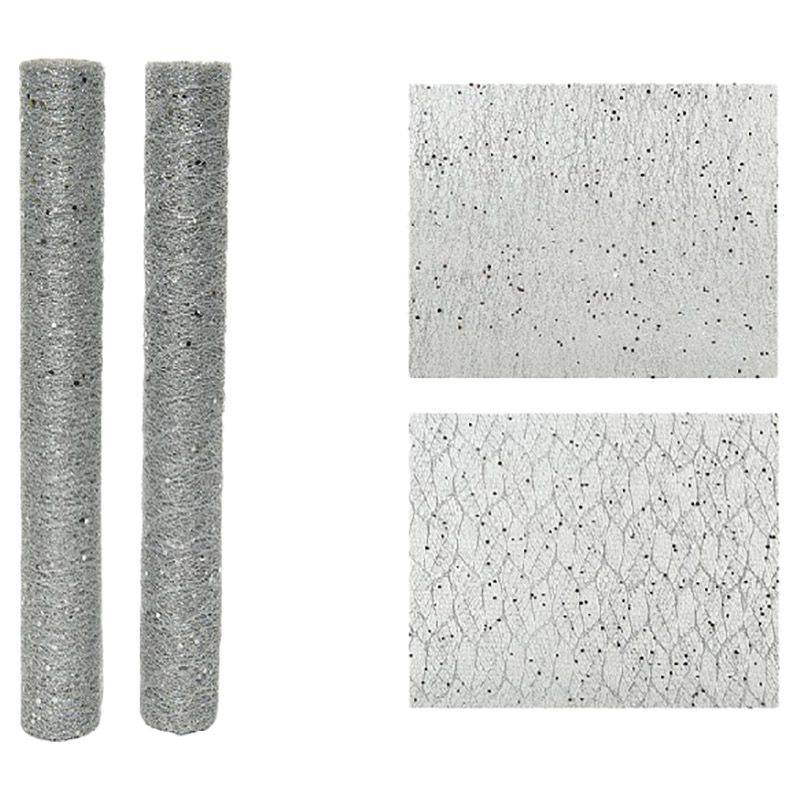 Kaemingk - Fabric Polyester Glitter Structure - Silver