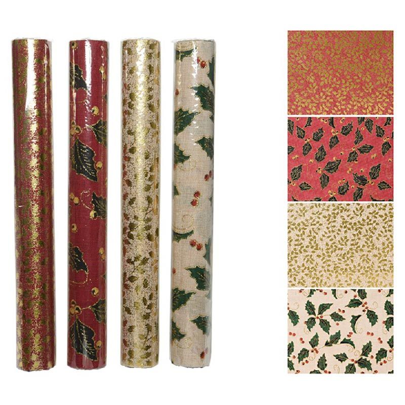 Kaemingk - Gold Foil Leaft & Cherry Berry Gift Wrap - Style May Vary