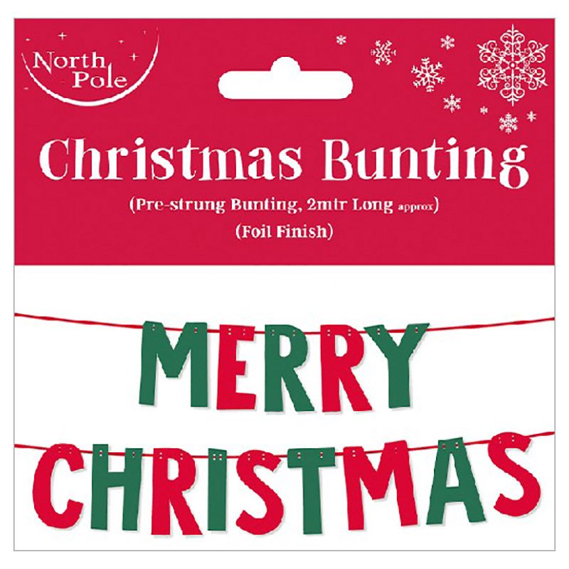 North Pole - X-33264-Xmasbc Long Foil Bunting - 2M