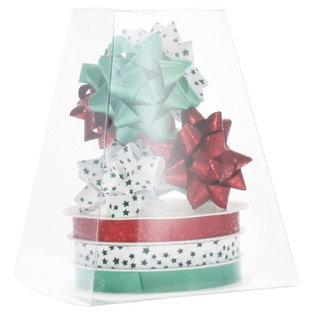 Koopman - Xmas Wrapping Deco Set - 2pcs - Green/Red