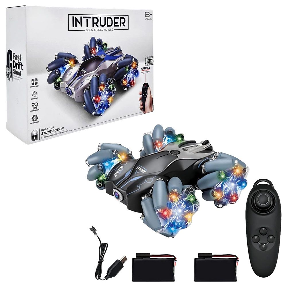 Fitto - Remote Control Double Sided 360 Rotating Stunt Car - Black