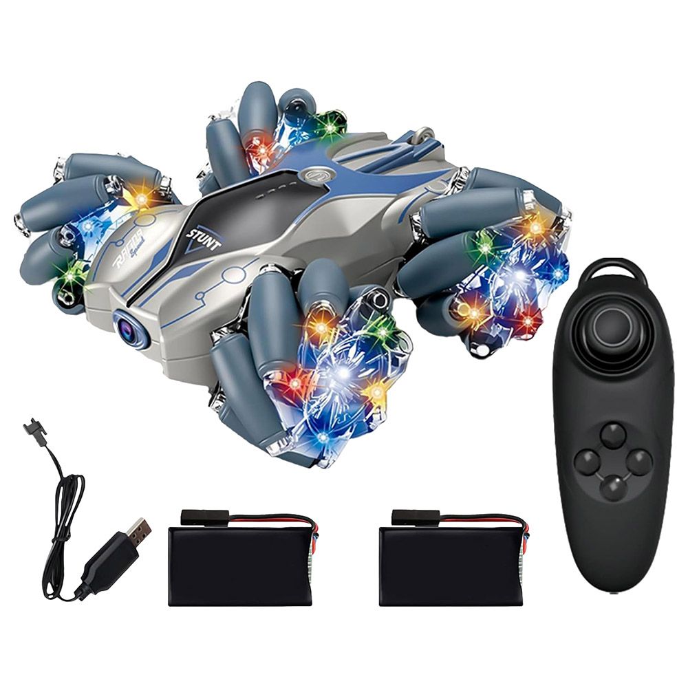 Fitto - Remote Control Double Sided 360 Rotating Stunt Car - Grey