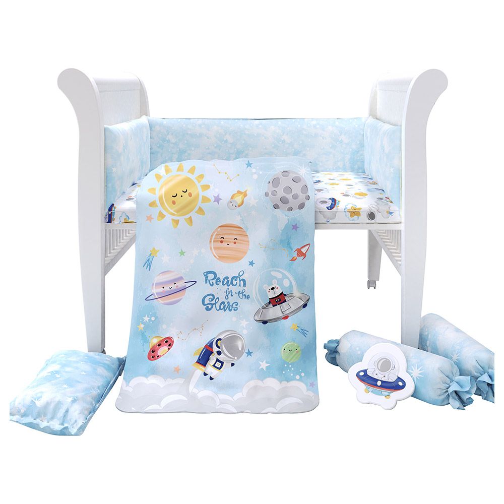 Fancy Fluff - Organic Baby Cot Bedding Set - 7pcs - Nova