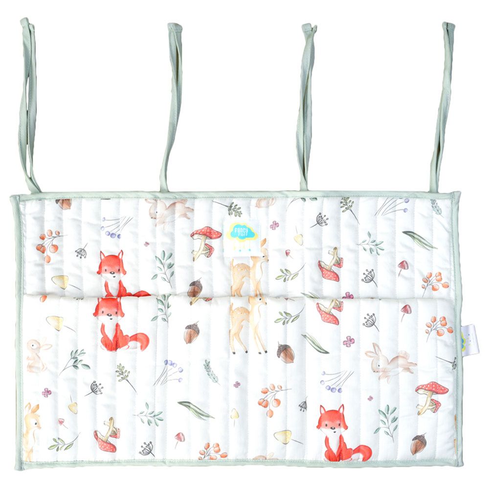 Fancy Fluff - Organic Cotton Crib Organiser - Woodland 