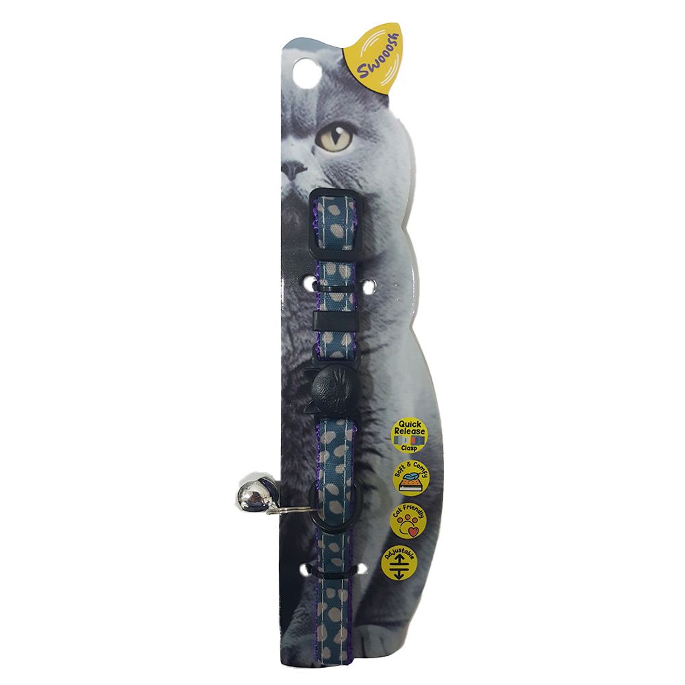 Nutrapet - Swooosh The Polka Nylon Safe Cat Collar - Purple