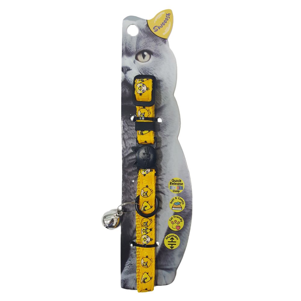 Nutrapet - Swooosh Angry Birds Nylon Safe Cat Collar - Yellow