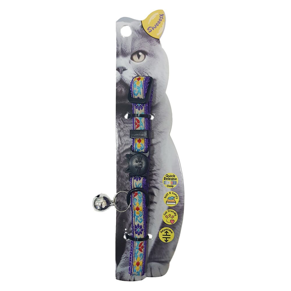 Nutrapet - Swooosh Flowericious Flower Safe Cat Collar - Purple