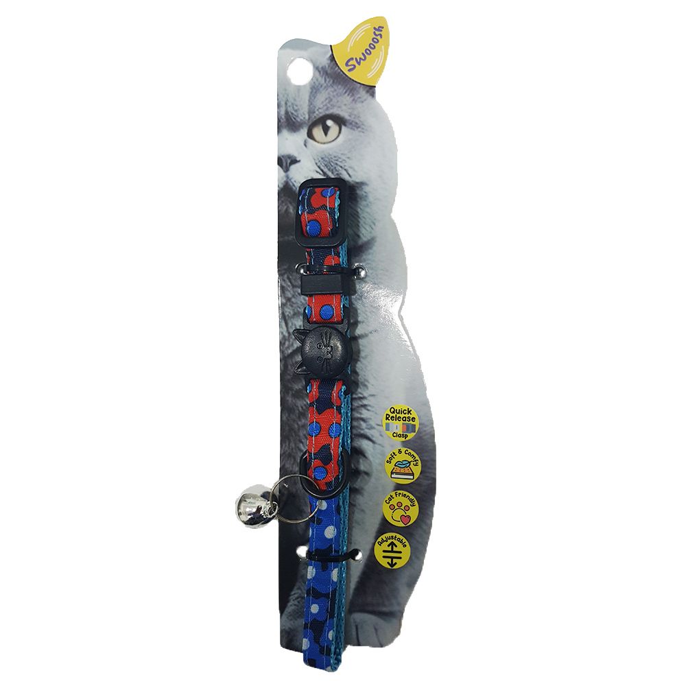 Nutrapet - Swooosh Leafy Safe Cat Collar - Blue