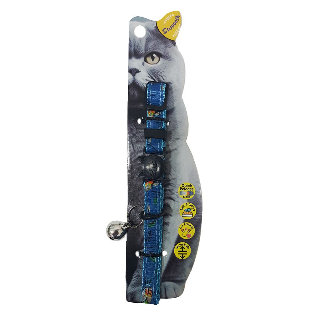 Nutrapet - Swooosh Magpie Safe Cat Collar - Blue