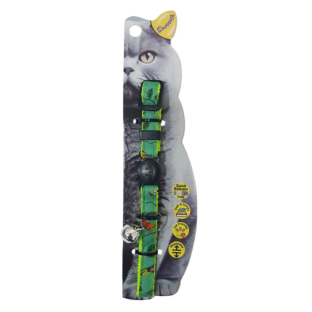 Nutrapet - Swooosh Magpie Safe Cat Collar - Green