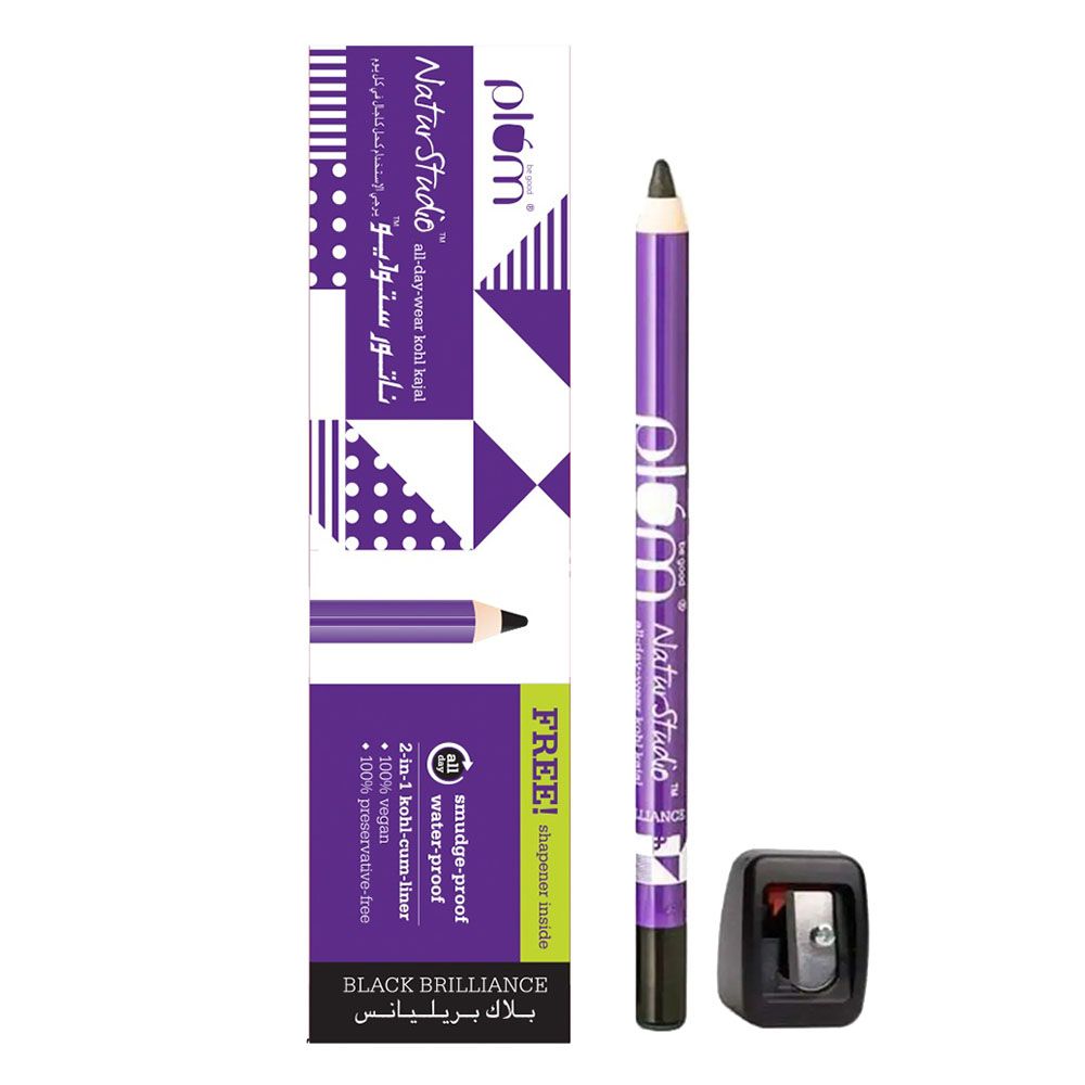 Plum Goodness - NaturStudio Kohl Kajal With Sharpener - Black Brilliance