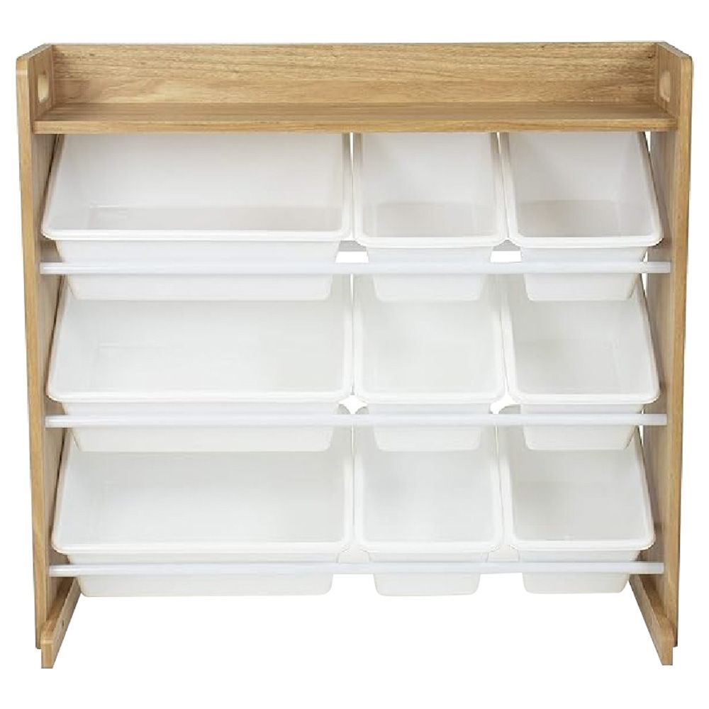 Homesmiths - Wooden Toy Organizer w/ Shelf & 9 Storage Bins