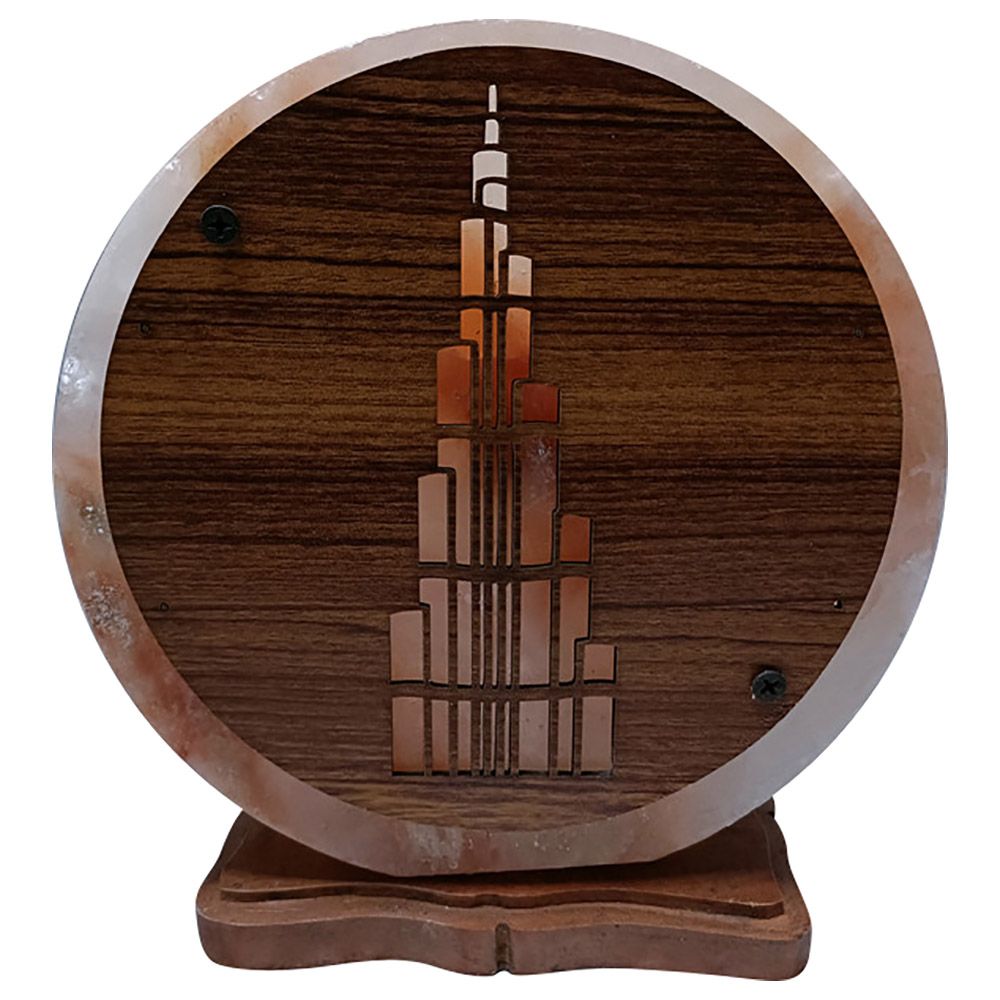 Himalayan Salt - Natural Lamp w/ Wood Base - Burj Khalifa