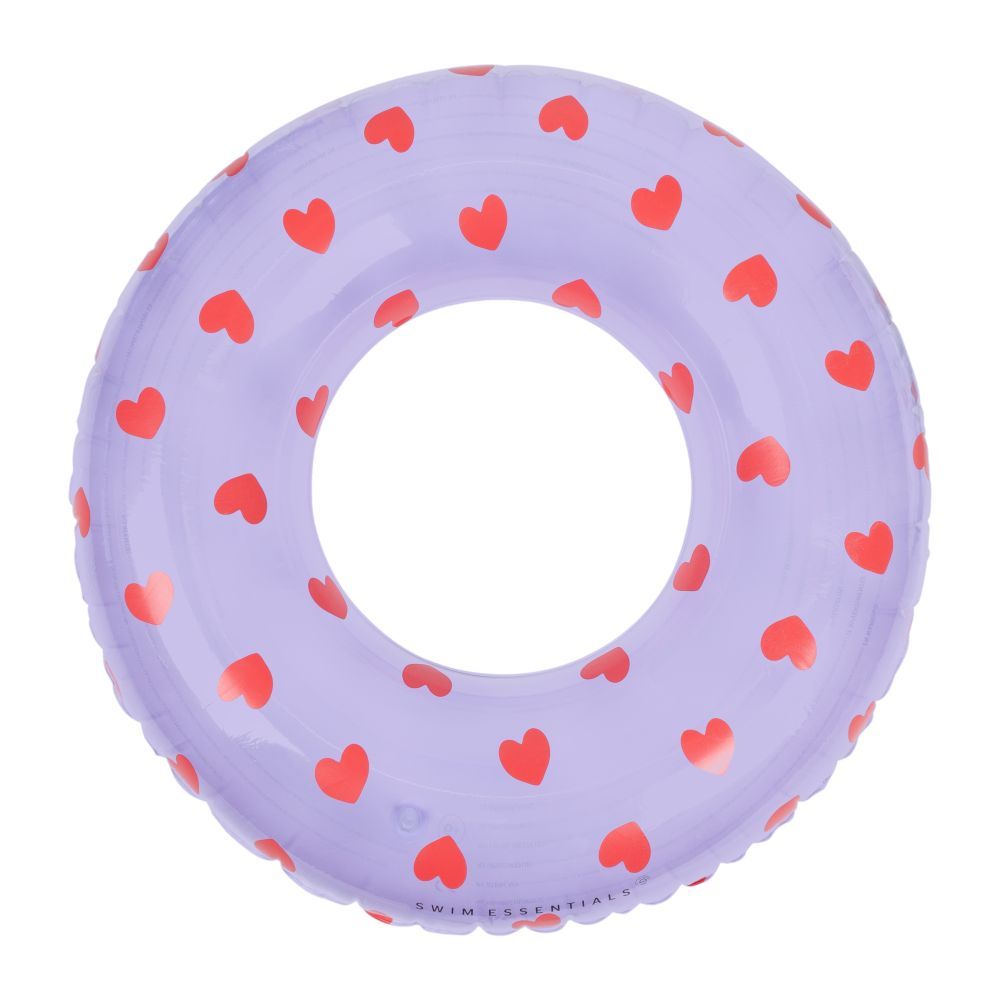 Swim Essentials - Heart Print Transparent Swimring - Lila - 90 cm