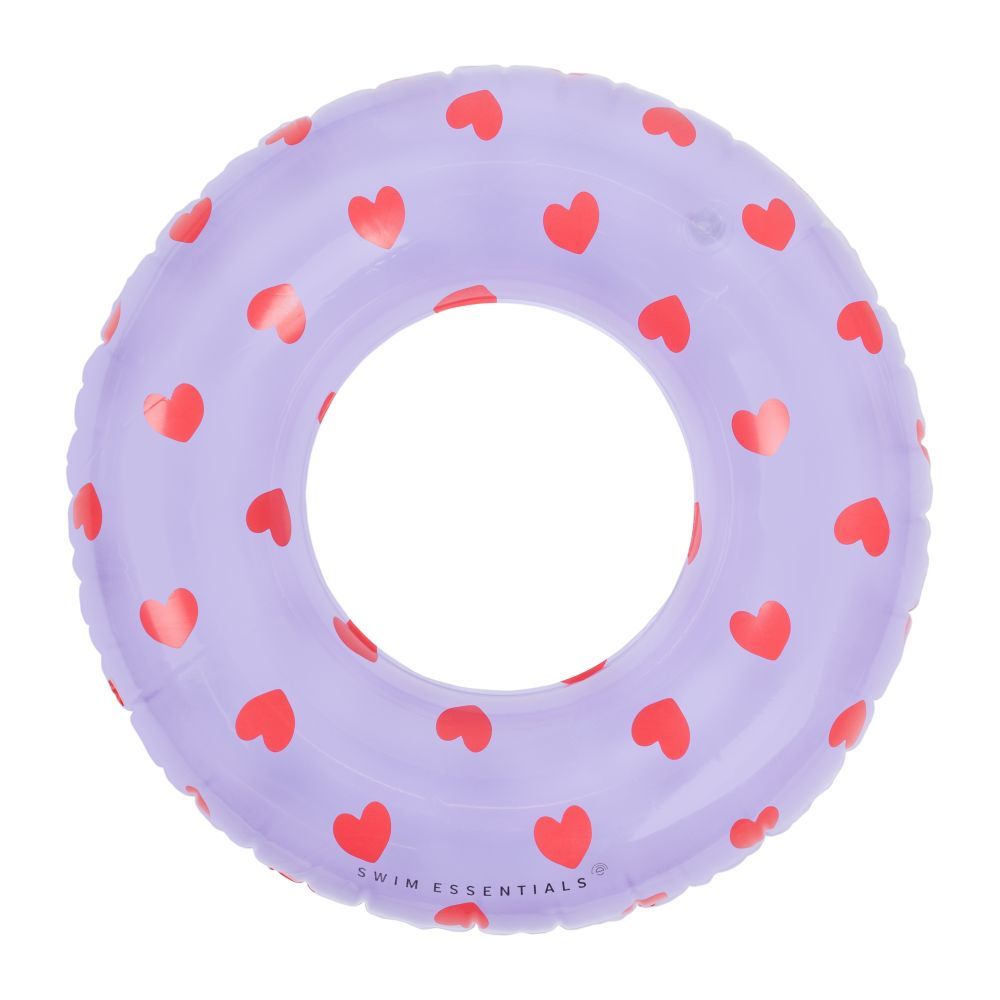 Swim Essentials - Heart Printed Transparent Swimring - Lila - 55 cm