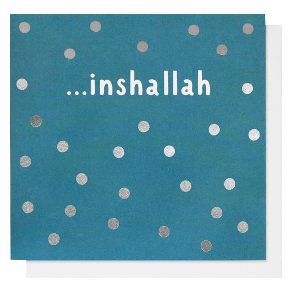 Little Majlis - Inshallah Greeting Card - Teal