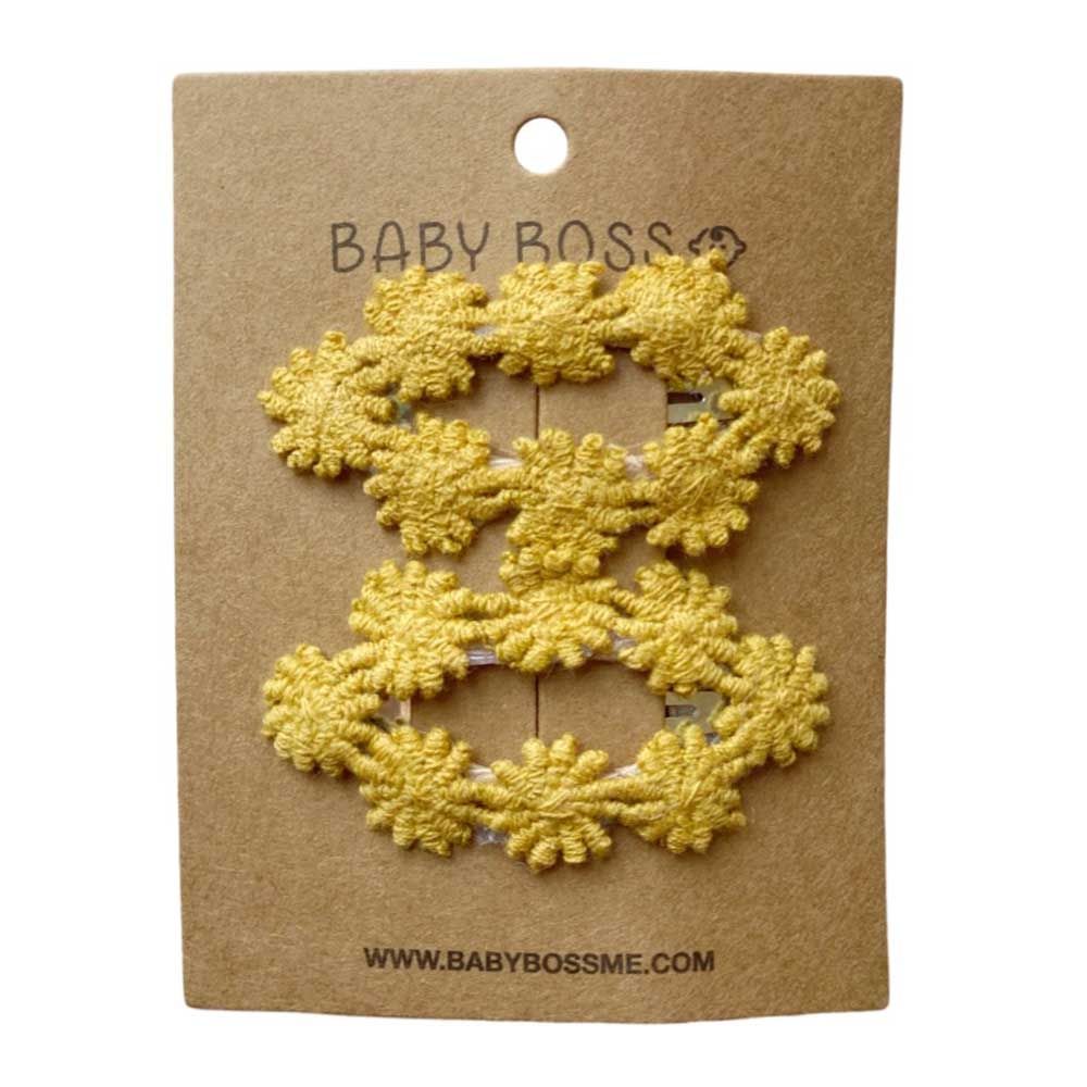 Baby Boss - Kids Hair Clip Lace Flower - Yellow