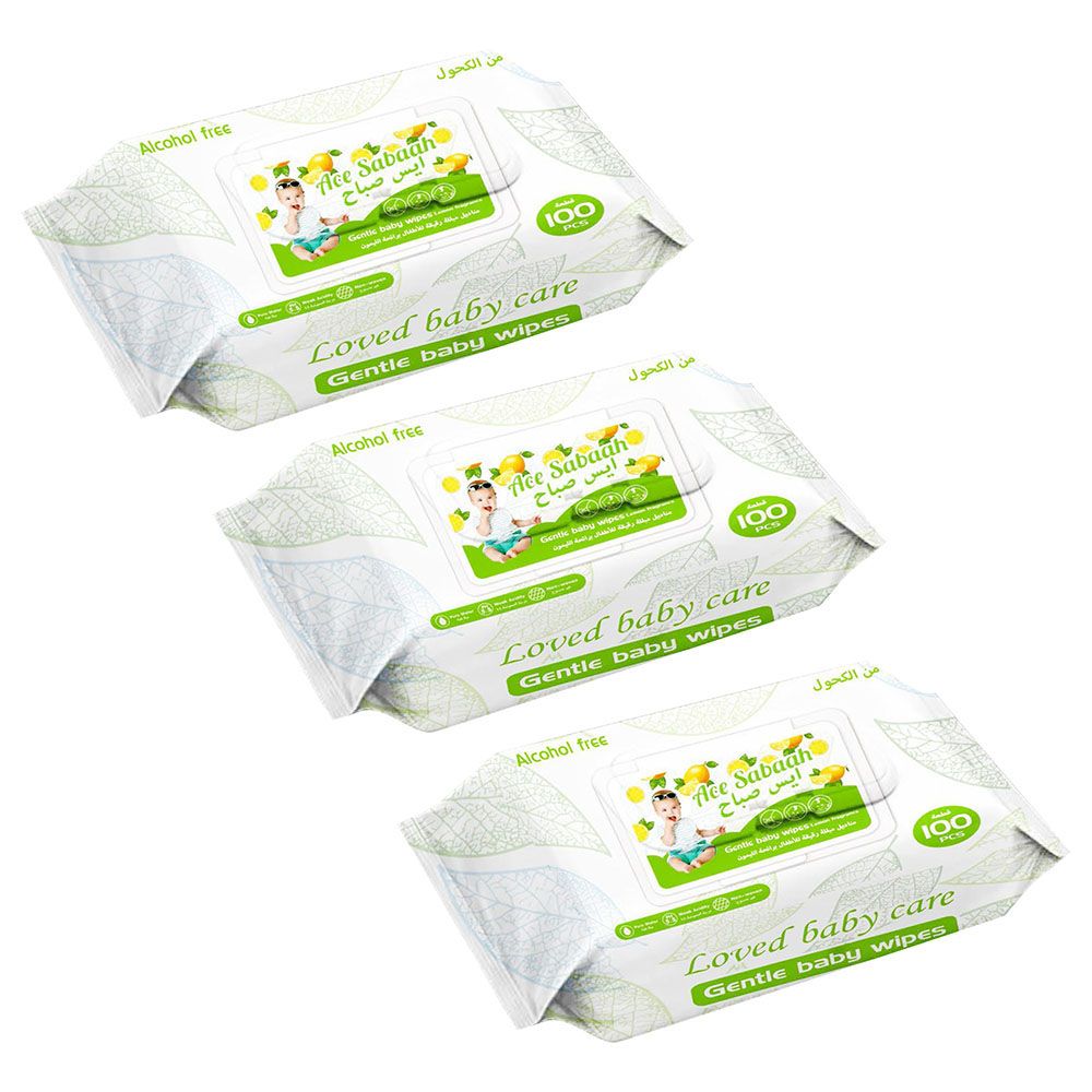 Ace Sabaah - Baby Wipes - Lemon - Pack of 3 - 100pcs