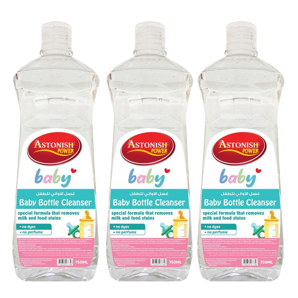 New Astonish Power - Baby Bottle Cleanser - Pack of 3 - 750ml