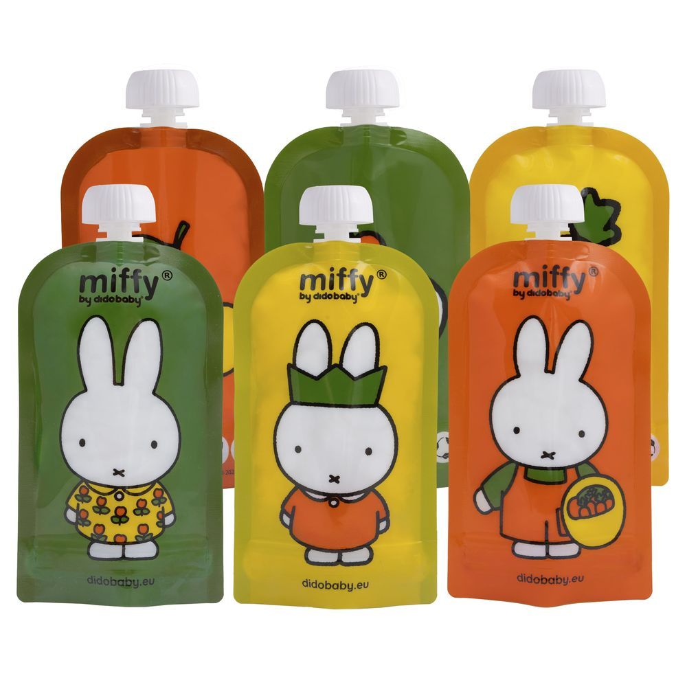 Didobaby - Reusable Pouches - Miffy - Pack of 6 - 100ml