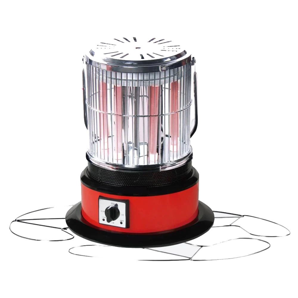 Koolen - 6 Tubes Round Electric Heater - Red/Black - 2000 W