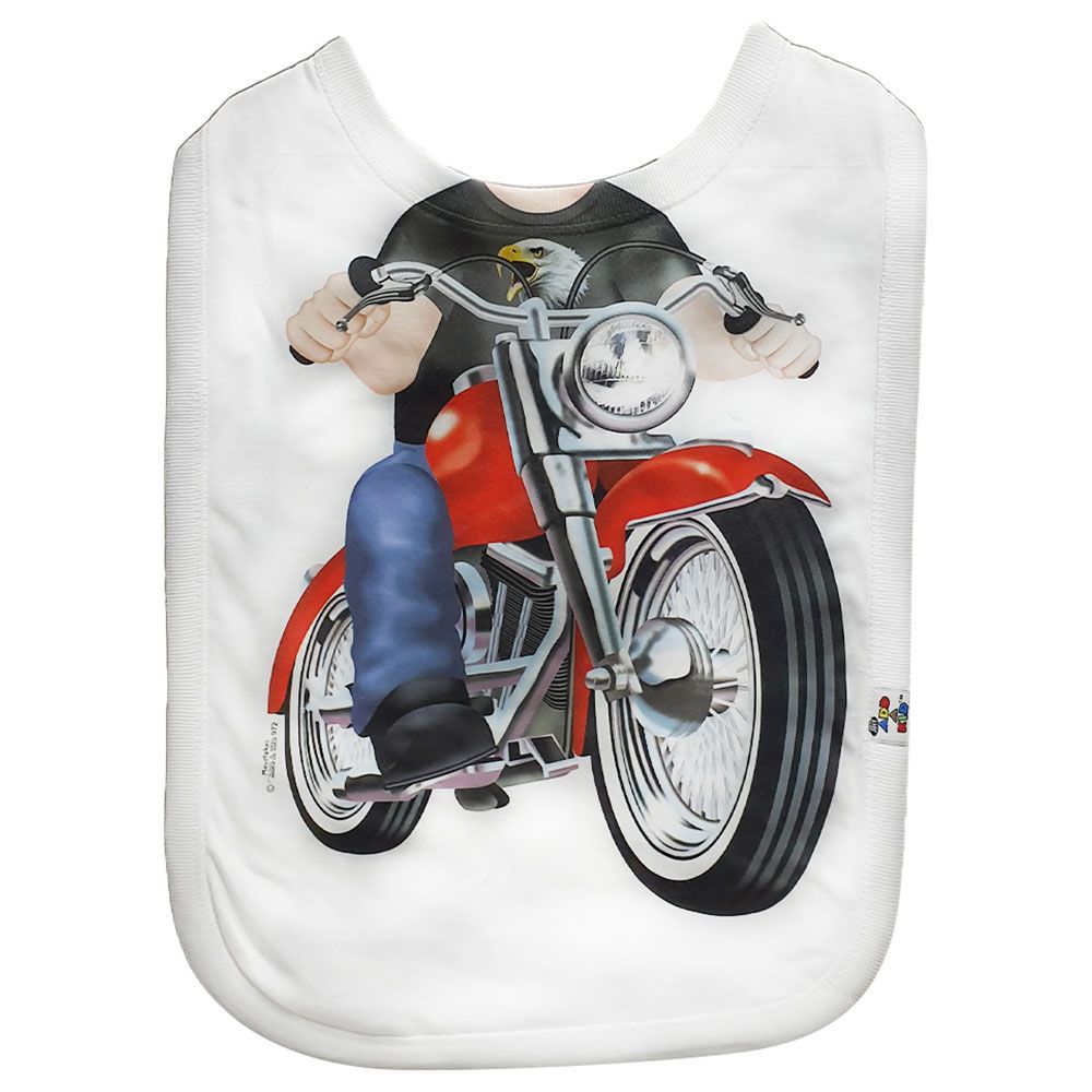 Just Add A Kid - Biker Fat Boy Printed Bib