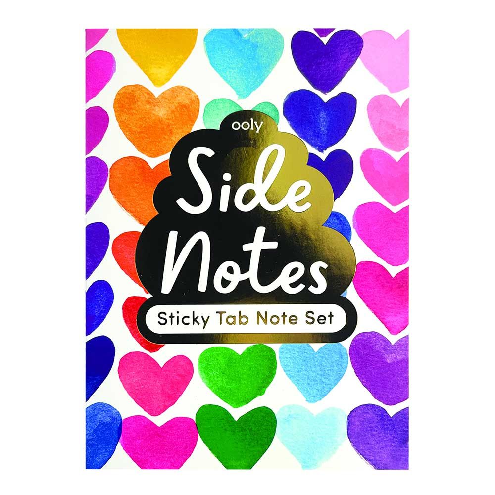 Ooly - Side Notes Sticky Tab Notes Set - Rainbow Hearts