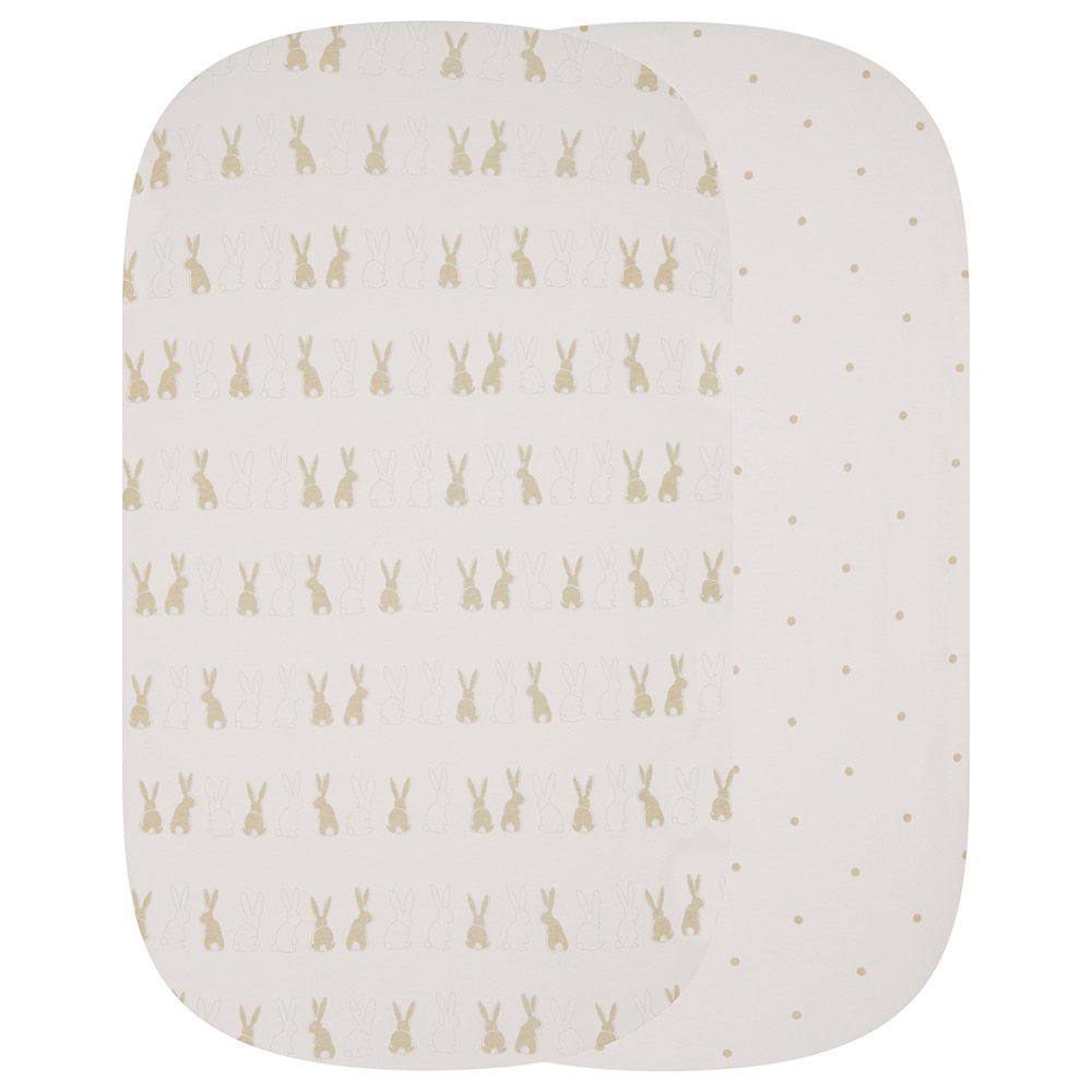 Ickle Bubba - Bunnychino Fitted Crib Sheets - Pack of 2