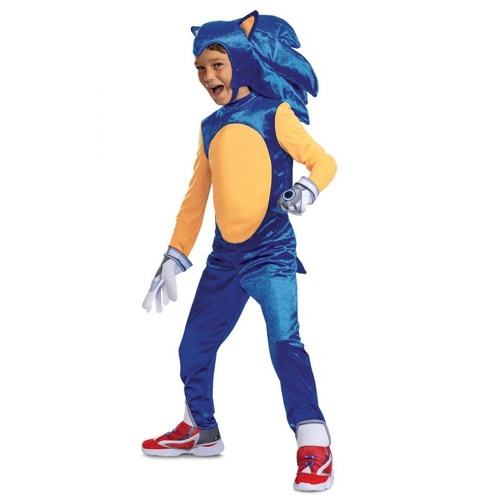 Party Centre - Deluxe Sonic Costume For Kids With Headpiece - 4-6Y